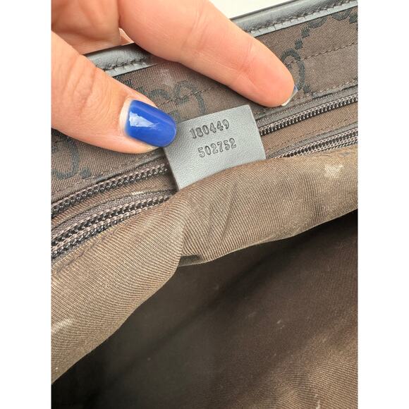 GUCCI 180449 502752 Handbag GG Sprem Logo Engraved Canvas Leather Tote Bag USED - Picture 16 of 16